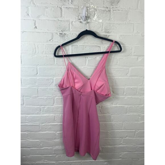 Hello Molly Pink Asymmetric Cutout Mini Dress - Picture 3 of 5